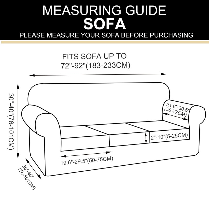 U-NICE HOME 4 Pieces Stretch Couch Cover Sofa Cover Washable