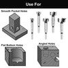 NOTOOLS Forstner Drill Bits,5 PCS Flat-Wing Woodworking Boring Bit Hole
