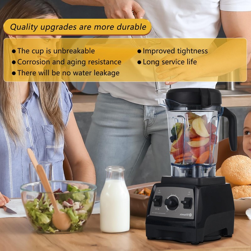 JUBAOPEN Upgraded For vitamix replacement pitcher 64oz Low-Profile, compatible with