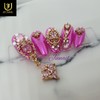 Crazy pink handmade nail tips - Short Almond / 미친핑크빛