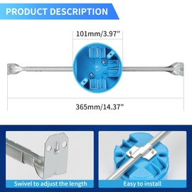 XIUTE 1 Gang PVC Round Ceiling Bar Hanger Electrical Box, 4 Inch Diameter,20 cu. in,Round Electrical Outlet Box,Blue,ETL Approved,Rated for 50 lb Fixtures,1PCS