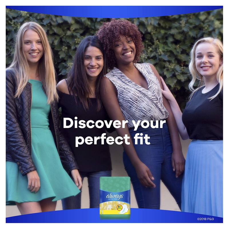 Always Ultra Thin Pads for Women, Size 1 Regular Absorbency