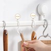 Mt.Jun 6-Pack Secure & Quiet Plastic S Hooks, Flexible Neck