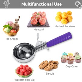 HERCHR Acero Inoxidable Mecánico Cookie Cuchara Melón Balle, Cuchara De Masa Para Galletas, Cuchara De Melón Para Magdalena Helados DIY Excavar Fruta