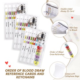 Cunno 20 Sets Order of Blood Draw Beads with Reference Card Phlebotomy Essentials Accessories for Nurse Student Practitioner Gifts
