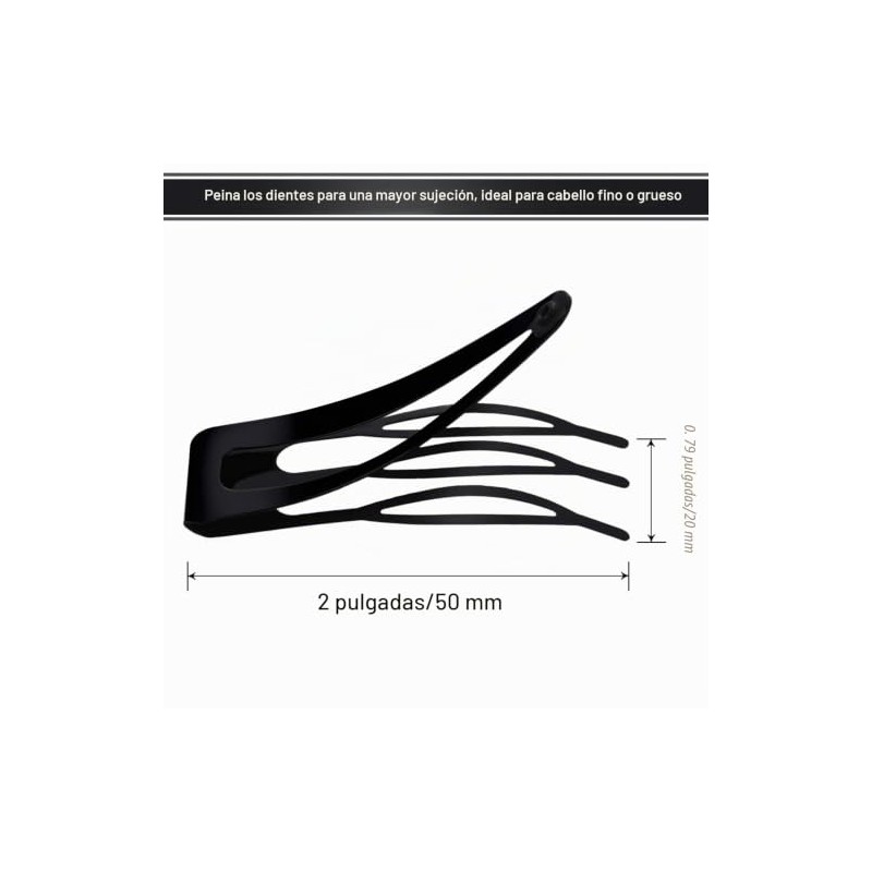 Chinco Doble Agarre Clips De Metal Broche De Pelo Pasadores
