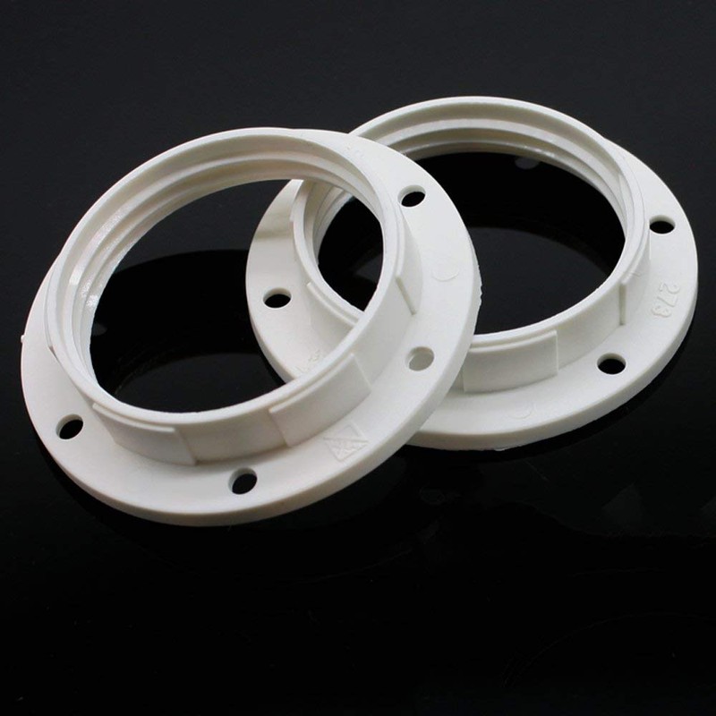 Pack of 3 Screw Rings E27 Plastic White for Lamp