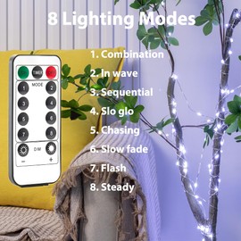 PCORES 525FT Cool White Fairy Lights, 1600 LEDs, Plug - in, 8 Modes with Timer, Remote, Dimmable & Waterproof, Ideal for Bedroom, Garden, Christmas, Wedding, Birthday (Indoor/Outdoor)