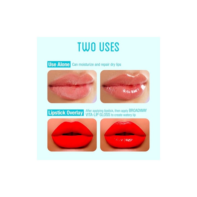 6 paquetes de besos Broadway brillo de labios transparente (argán)