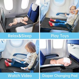 Toddler Airplane Bed Travel Bag 2 in 1, Portable Kids Plane Seat Extender, Baby Flight Essentials Footrest Flyaway Must Have for Infant, Carry On Duffel Bags for Women Gym Hospital Weekender(Black)