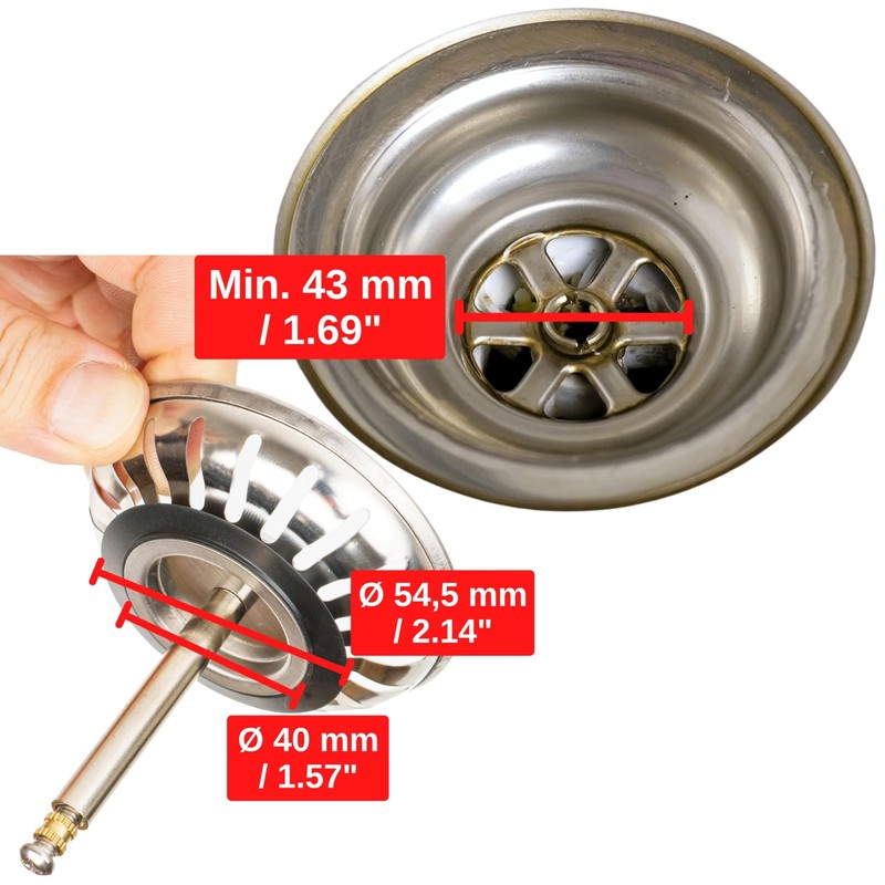 Sink Strainer Basket, 1 Pack, Diameter 78 mm Strainer Basket,