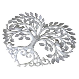 Ciieeo Metal Tree Wall Decor Tree of Life Wall Decoration Iron Heart-shaped Mural Metal Tree Sculpture