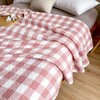 youlanhome Cotton Throw Blanket - 60"x80" Plaid Checkered Pattern, Soft