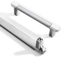 Kcmwsy 2 Pack White and Silver Cabinet Pulls Kitchen Cabinets