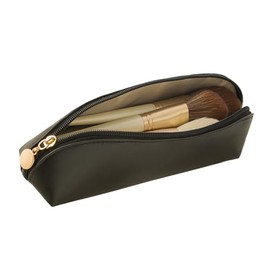 Tangseajiao Black Travel Makeup Brush Holder, Portable Travel Cosmetic Brush Bag with Zipper, Makeup Brush Bag Travel Case Small Makeup Bag Makeup Brush Pouch for Travel Outdoor Bags and Cases