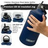 LUNCHALOT 1 Gallon Water Bottle - 128 Oz Insulated Stainless