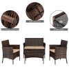 Yard Patio Furniture Set 4 Pcs Outdoor Wicker Sofas Rattan