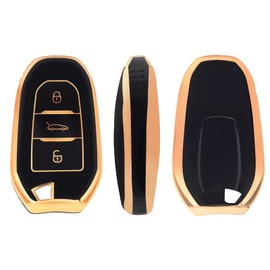 OFFCURVE Car key case, key cover, key case, protective cover, 3 buttons, fits Peugeot 3008 5008 208 308 408 508 307 Citroen C1 C3 C4 C5 Grand Picasso DS3 DS5 Cactus C3XR