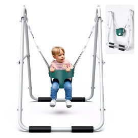 Hapfan Toddler Swing Set with Heavy Duty Foldable Stand Baby Swing for Kids Aged 1-3