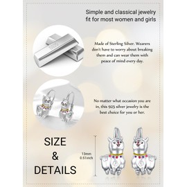 Alpaca Hoop Earrings Sterling Silver Small Animal Leverback Hoop Earrings Alpaca Earrings for Sensitive Ears Alpaca Jewelry Gifts for Women Teenager, Sterling Silver, No Gemstone