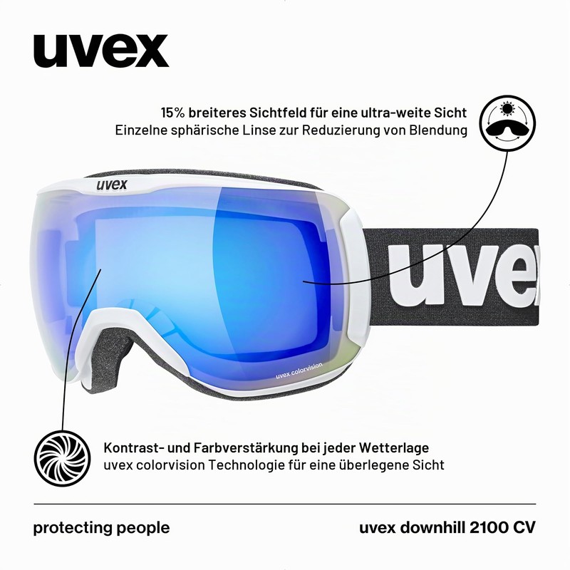 uvex Downhill 2100 CV Ski Goggles for Women and Men,
