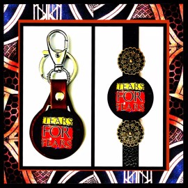 TEAR FOR FEARS  SET OF TWO  LEATHER KEYCHAIN  BRACELET