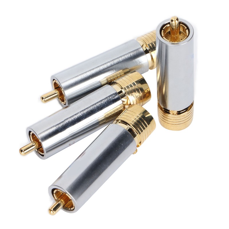 4PCS Preffair/R1722 Audio Connector Gold Plated Self Locking Solderless RCA