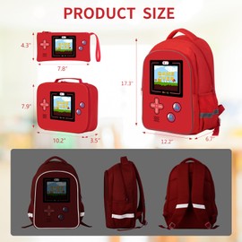 Gamer Boys Backpack with Lunch Box and Pencil Case Game Console Design Backpack Set,Student Bag,17″ Video Game Travel Backpack-B