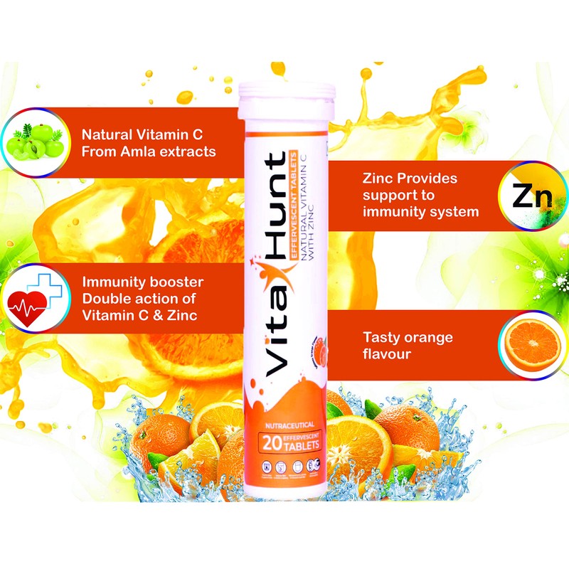 VitaHunt Vitamin C 1000 mg with Zinc- Antioxidants - Immune