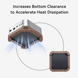 Artigree Mac mini M4 Stand, Cooling Mount Without Dust Filter Mesh – Latest M4 Pro Dock, Wooden Cooling Stand for Mac mini M4 Accessories – New Power Button Within Reach (Basic)