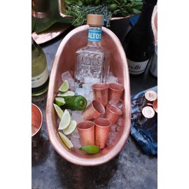 Sertodo Copper Tequilero Shot Cup, Hand Hammered 100% Pure Copper, 2 oz, Set of 4