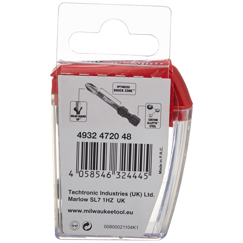 Milwaukee Shockwave PH2 50mm Screwdriver Bits Pack of 10 4932472048