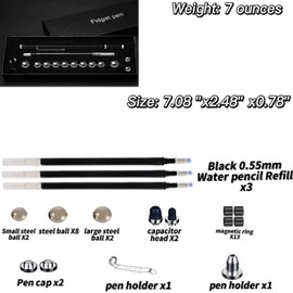 AYXXZJD Decompression Magnetic Metal Toy Pen,Multifunctional Deformable Capacities Touch Screen Ballpoint PenIntellectual Learning and Stress Reduction Gifts for Family or Friends.(Black)