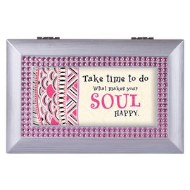 Cottage Garden Do What Makes You Happy Brushed Silvertone Jewelry Music Box Plays You Light Up My Life