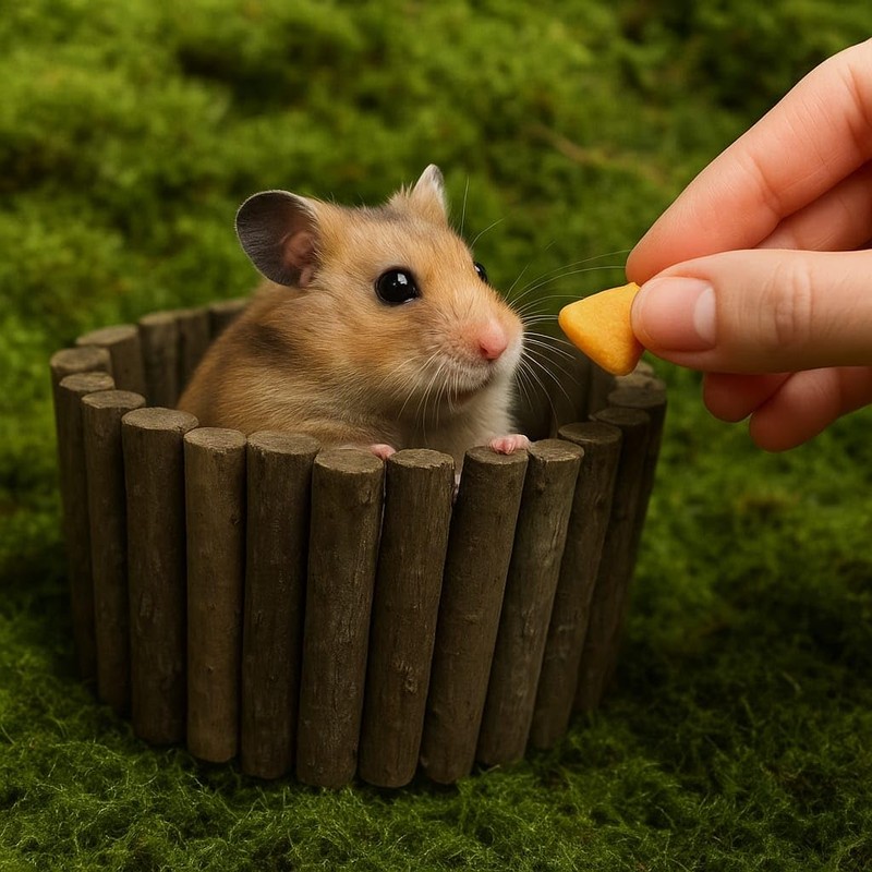 SIMENA Wooden Hamster Suspension Bridge Toy, Hamster Fencing, Natural Climbing