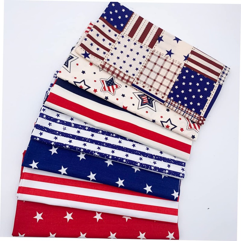 ABOOFAN 2sets Us Flag Cotton DIY Fabric Muslin Sewing Fabric