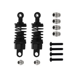 Perfeclan 2 Pieces Scale 1:10 RC Shock Absorber Damper RC Car Upgrade Parts Replacement Aluminium Alloy Black