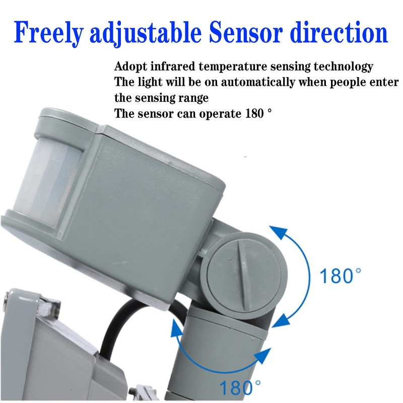 HANNAHONG 10W LED Motion Sensor Flood Light Plug in,PIR Induction