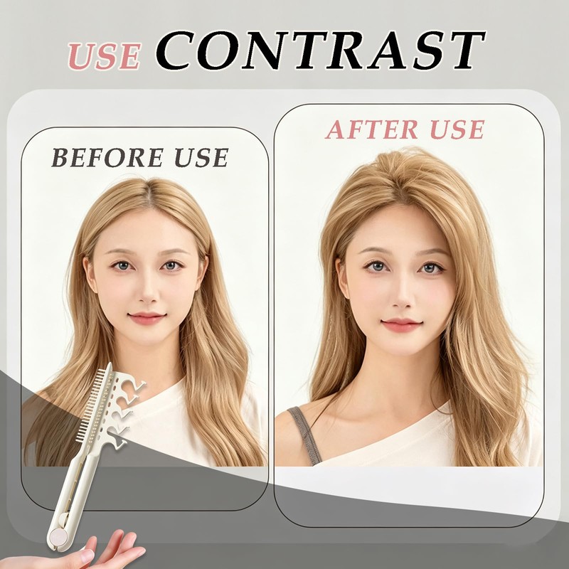 MIUPOO 2 In 1 V Shape Volumizing Hair Comb, Root