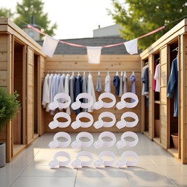 PurYupearl 30 Pieces Windproof Buckle Hook Clips Plastic Cloth Hanger Windproof Clothes Hanger Clip Buckle,White Utility Hooks Industrial Hooks (for 25-29mm Round Tube)