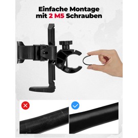 KEMIMOTO Bicycle Bottle Holder, Drink Holder with 1.5-4 cm Metal Clamp, Water Bottle Holder for Road Bikes, Mountain Bikes, Bicycles, Bicycle Bottle Holder, Black