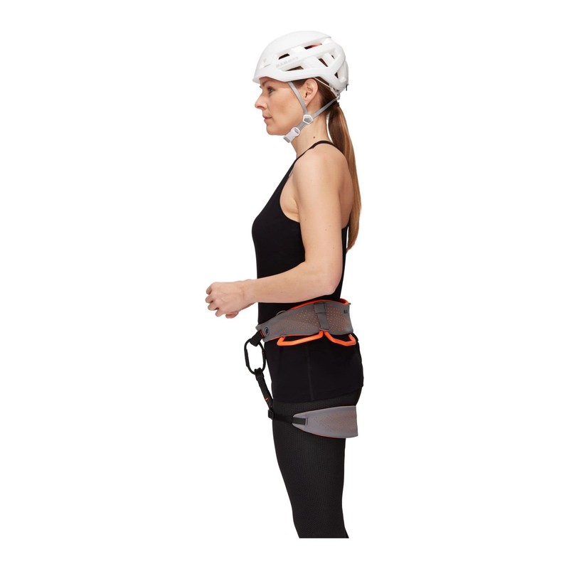 Mammut Women's Comfort Fast Adjust Climbing Harness. Shark Safety Orange