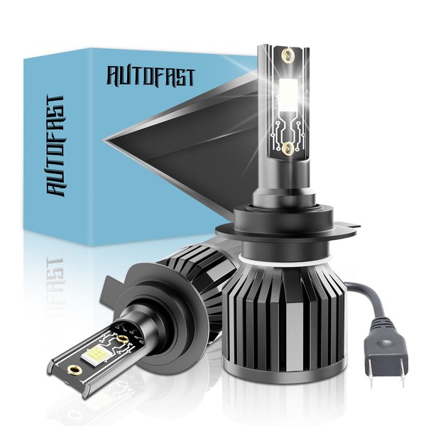 AUTOFAST Bombilla H7 Led Canbus 16000LM,80W,600% Brillante 6500k Blanco Luces