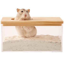 Disnace Sand Bath Hamster, Pet Bathtub, Hamster Toilet, Removable Hamster, Sand Bathroom, Container Small Animal Sauna Sandpit for Hamsters, Guinea Pigs, Ferrets, Gerbil Chinchilla (M)