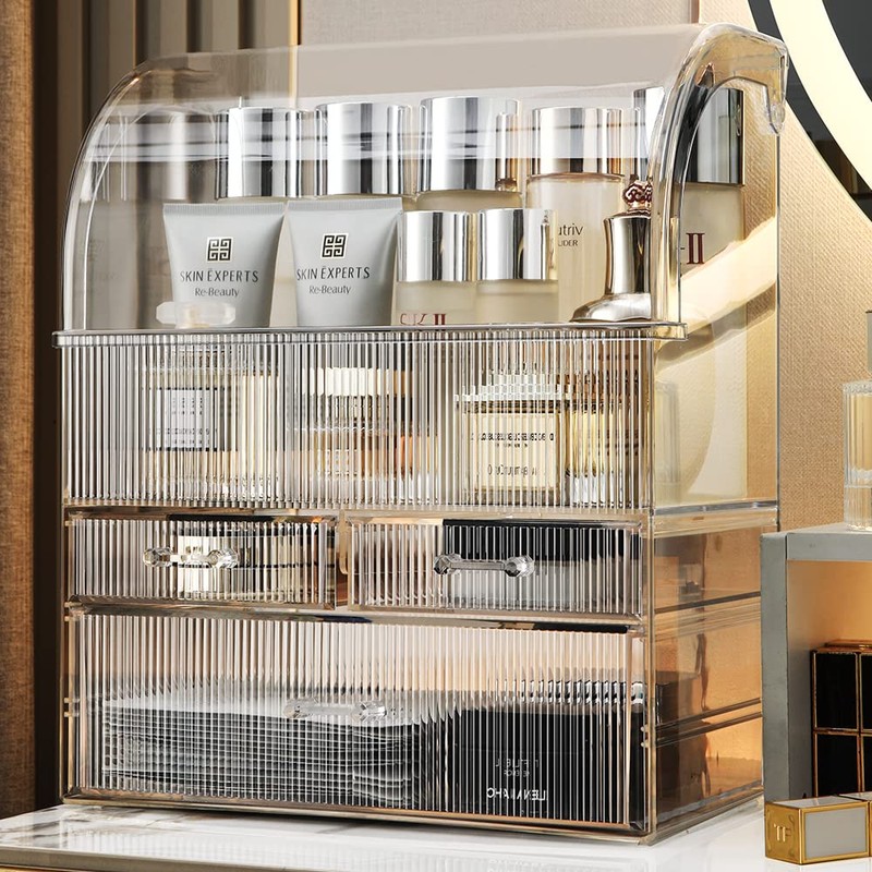 MOOCHI Professional Large Cosmetic Makeup Organizer Bathroom Storage Display Case