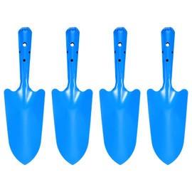 sourcing map 4pcs Mini Colorful Metal Hand Shovel 11" x 3" Digging Trowel Set Transplanting Garden Tools for Flower Soil Digging Planting Weeding Transplanting Garden, Blue