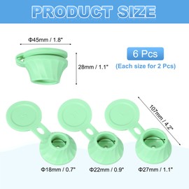 uxcell 6 Pcs Bottle Emptying Caps 3 Sizes Shampoo Upside Down Flip It Bottle Caps Kit Inverted Leak-Proof Cap for Shower Gel Bottles Lotions Shampoos Kitchen Condiments, Green