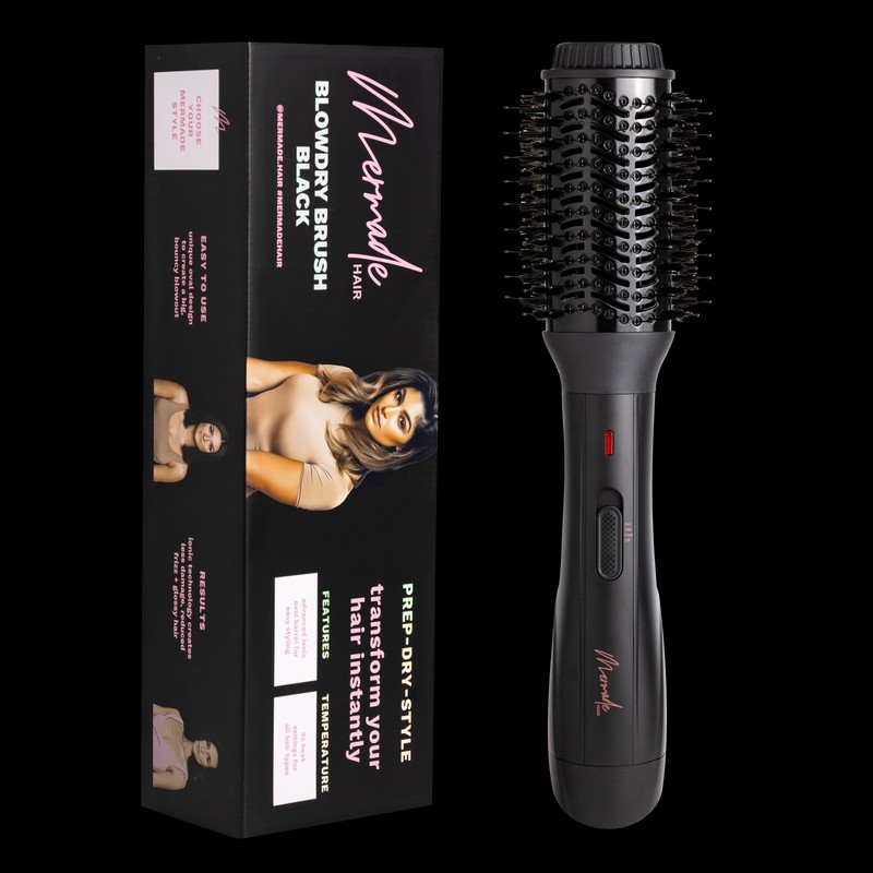 Mermade Hair Blow Dry Brush - Black