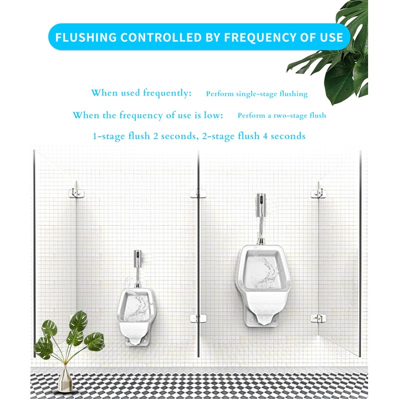 Gugxiom Automatic Sensor Urinal Valve, Bathroom Toilet Urinal Valve Set,