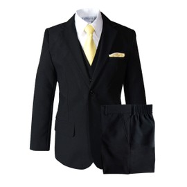 Spring Notion Baby Boys' Modern Fit Dress Suit Set with Necktie and Handkerchief X-Large Black-Yellow